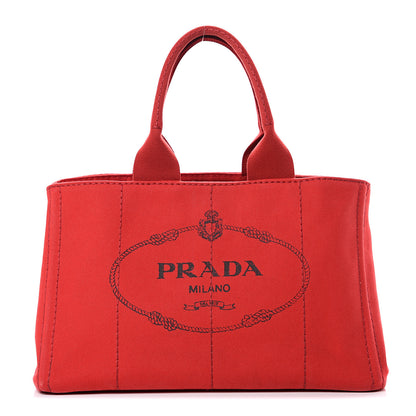 Prada Canapa Logo Shopping Tote Rosso 1 of 16