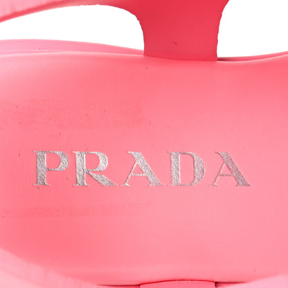 Prada Foam Rubber Metal Triangle Logo Monolith 55mm Cage Sandals 39 Begonia 7 of 8