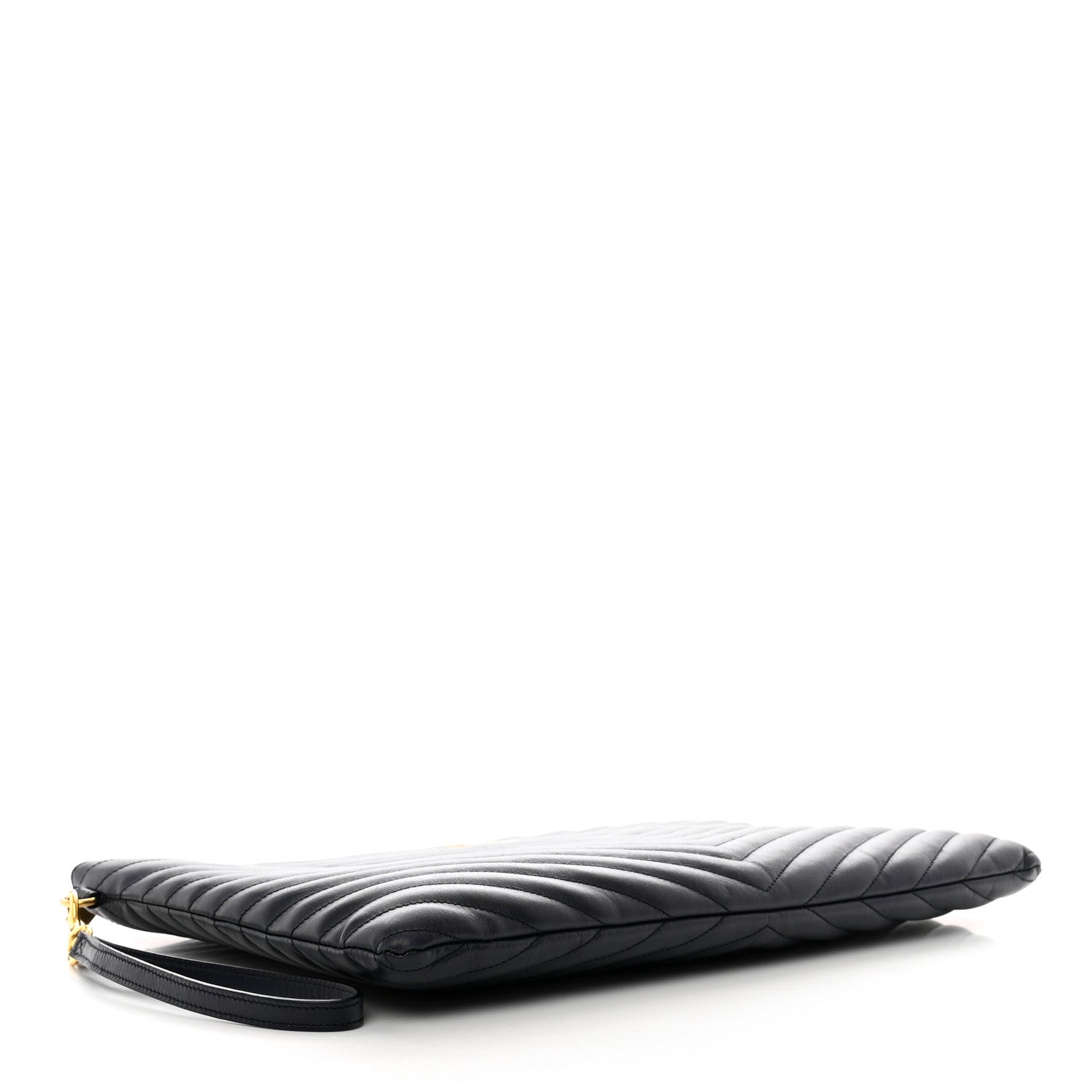 Saint Laurent Calfskin Matelasse Monogram Cassandre Tablet Pouch Marine 4 of 7
