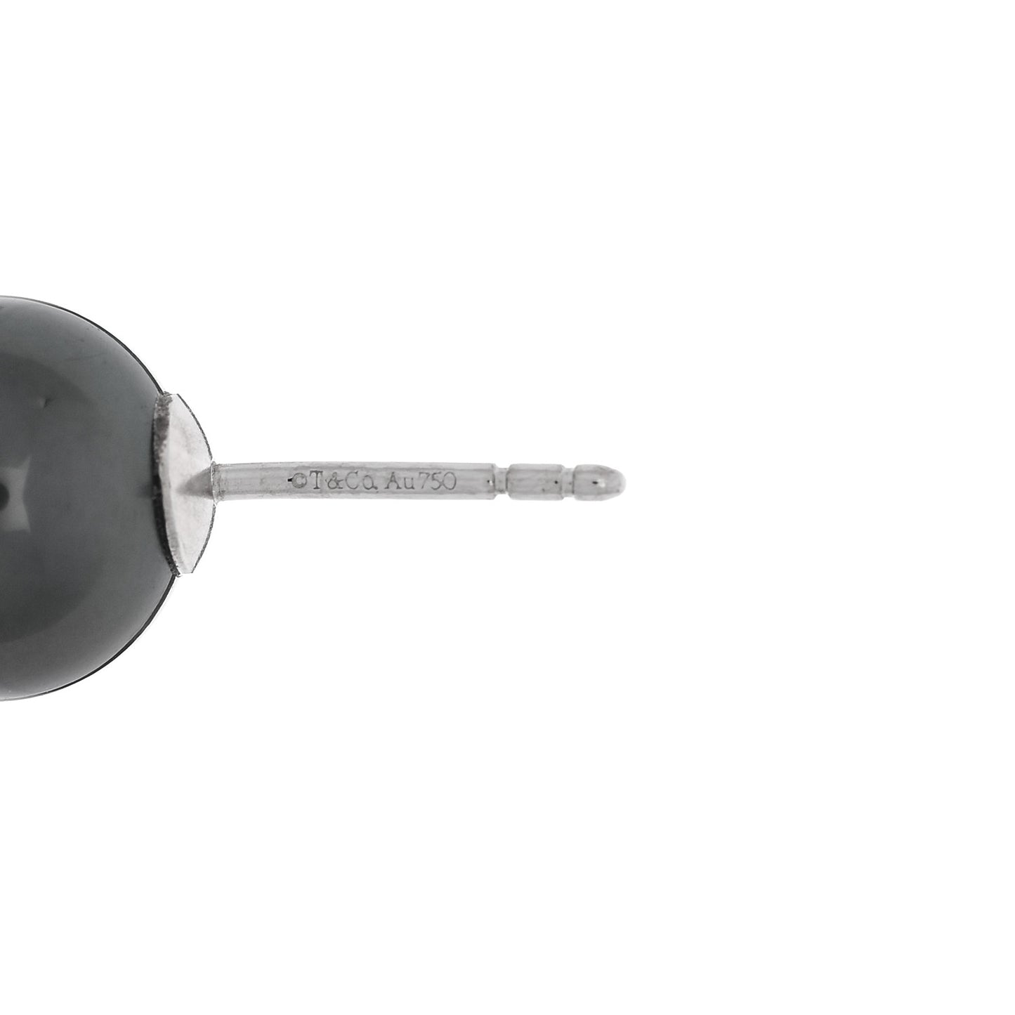 18K White Gold Tahitian Black Pearl 9-9.5mm Stud Earrings