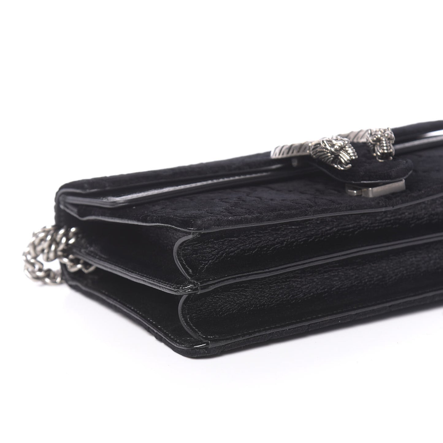 Velvet GG Monogram Small Dionysus Shoulder Bag Black