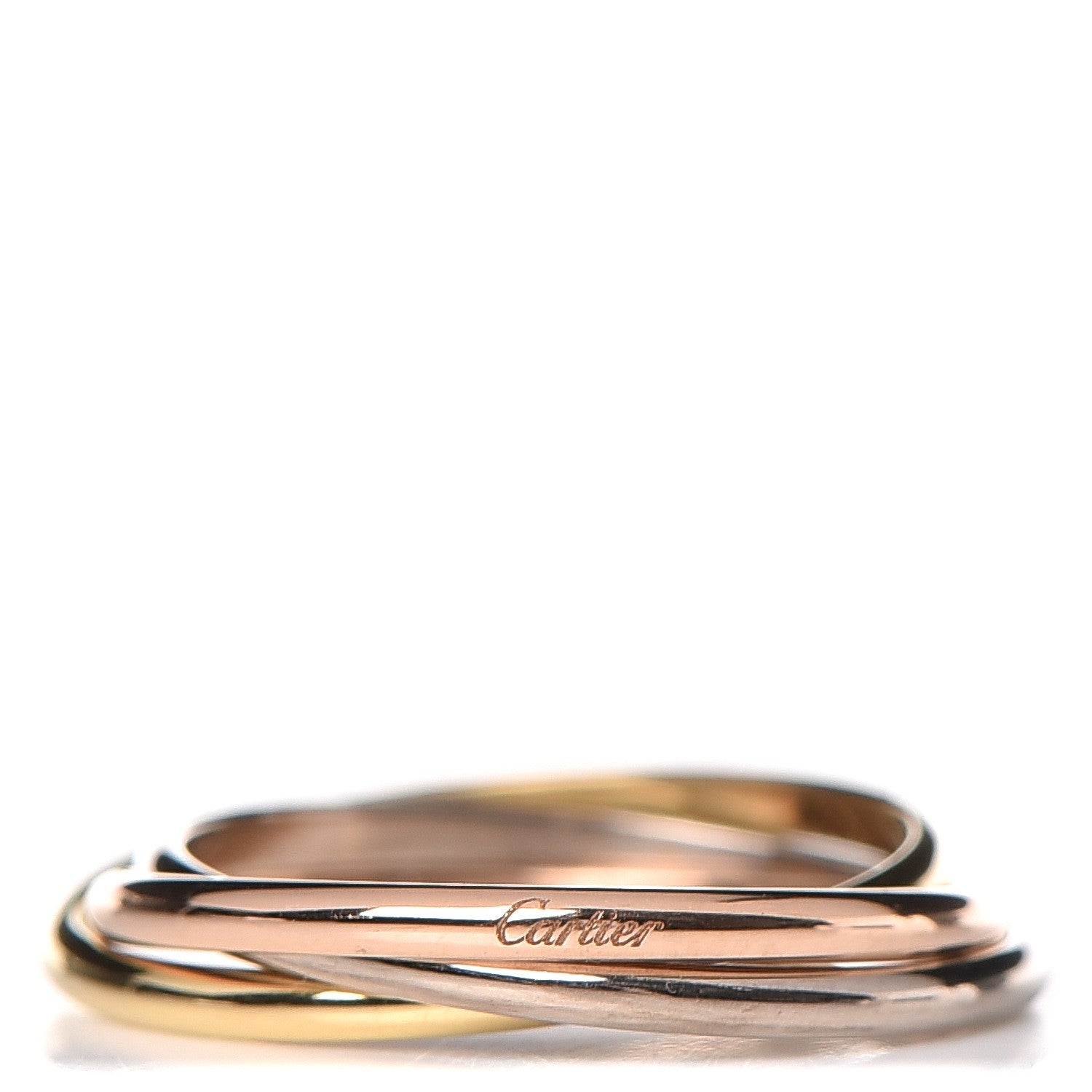 Cartier 18K Pink Yellow White Gold Extra Small Trinity Ring 51 5.75 1 of 7