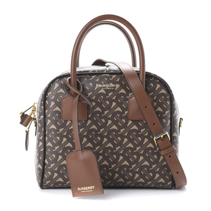 Burberry E-canvas Monogram Stripe Small Cube Bowling Bag Bridle Brown 1 of 10