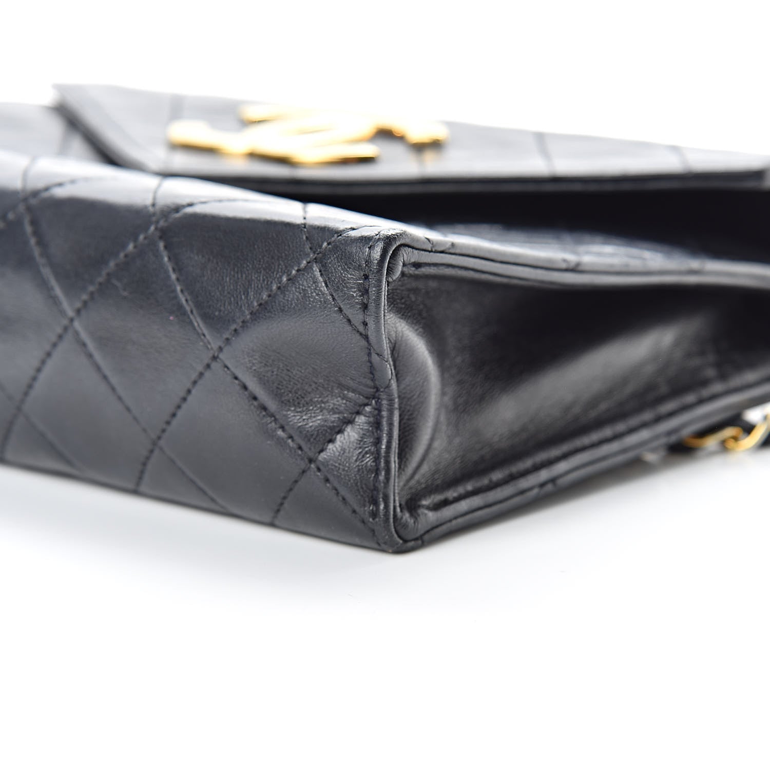 Chanel Lambskin Quilted Small Single Flap Navy 11 of 14