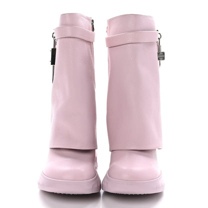 Givenchy Grained Calfskin Shark Lock Biker Ankle Boots 40 Pink 2 of 8