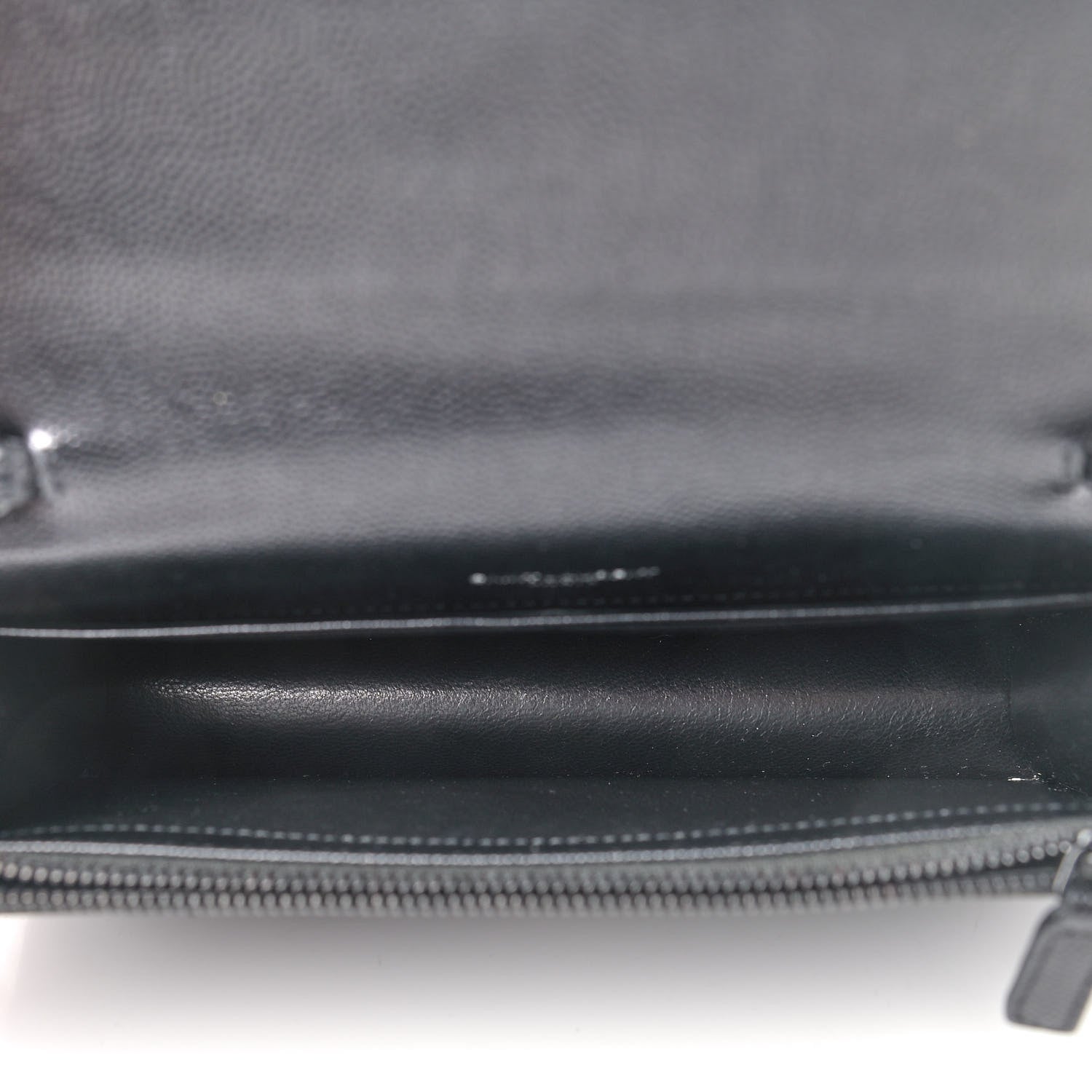 Saint Laurent Grain De Poudre Matelasse Chevron Monogram Envelope Chain Wallet Black 7 of 8