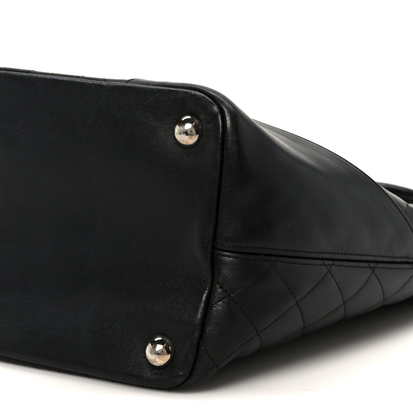 Calfskin Quilted Large Cambon Tote Black