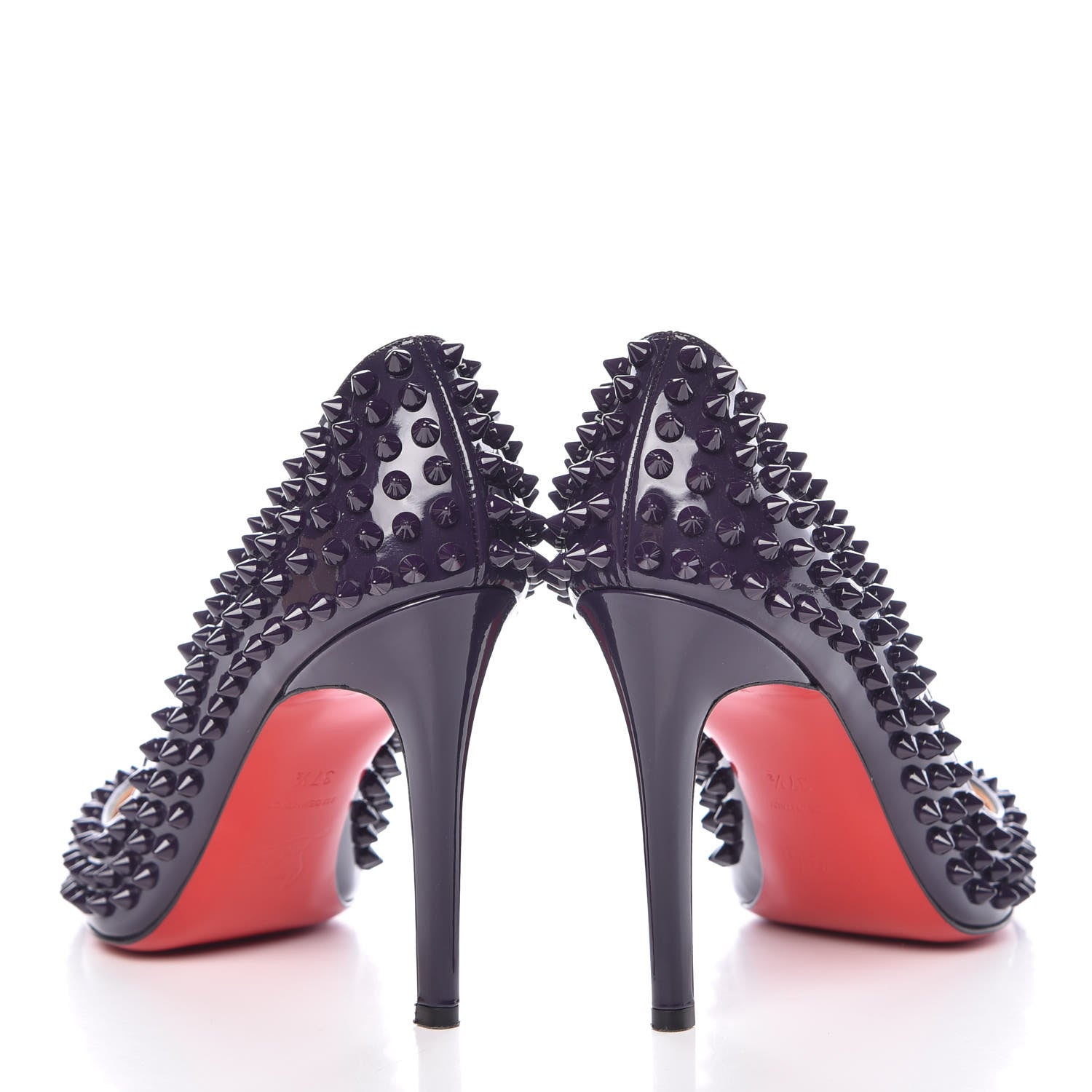 Christian Louboutin Patent Pigalle Spikes 100 Pumps 37.5 Iris 6 of 14
