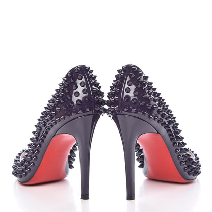 Christian Louboutin Patent Pigalle Spikes 100 Pumps 37.5 Iris 6 of 14