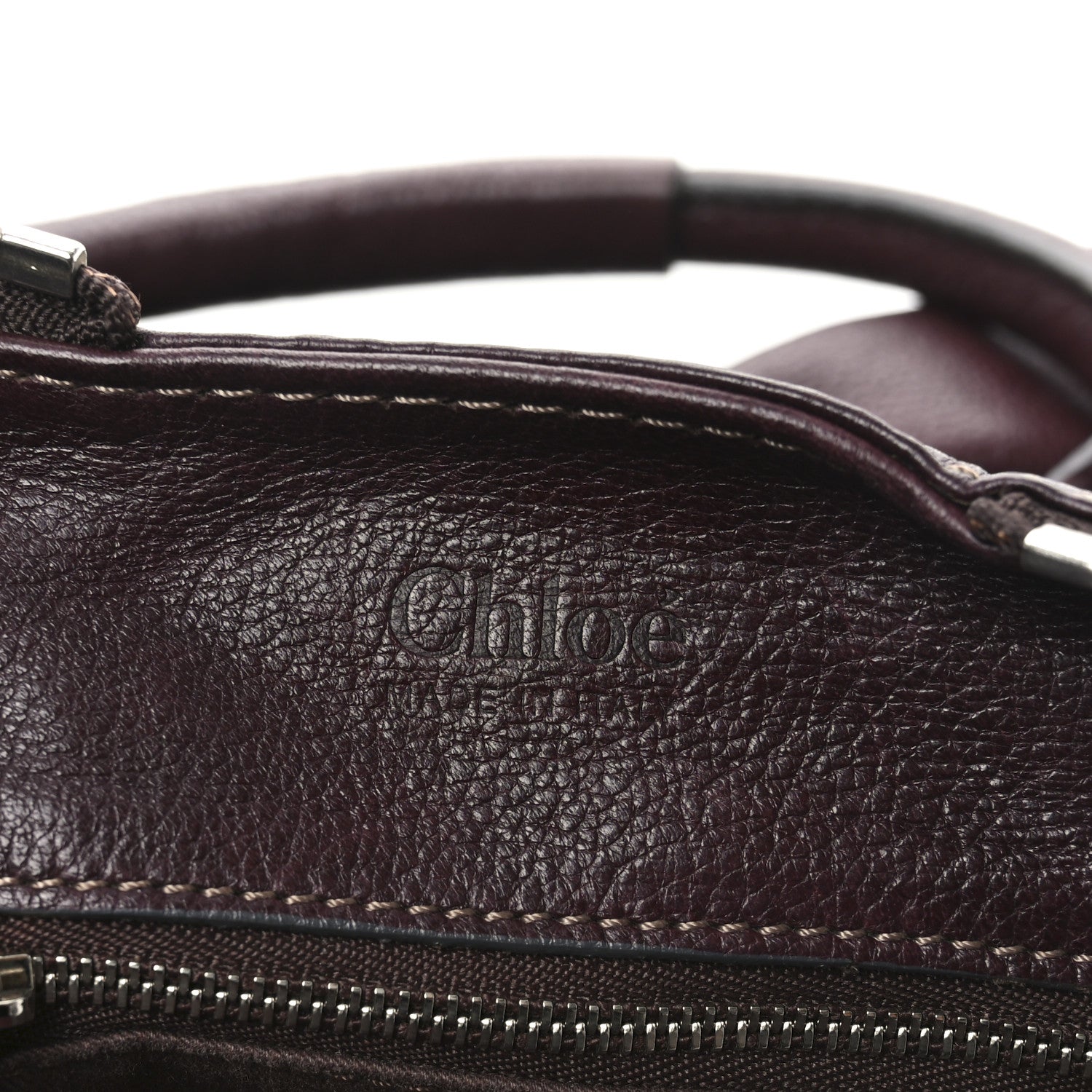 Chloe Grained Calfskin Paddington Tote Burgundy 6 of 10