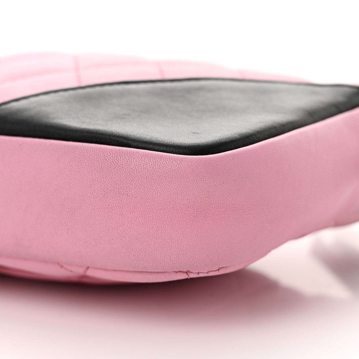 Calfskin Quilted Cambon Pochette Pink Black