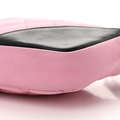 Chanel Calfskin Quilted Cambon Pochette Pink Black 10 of 13
