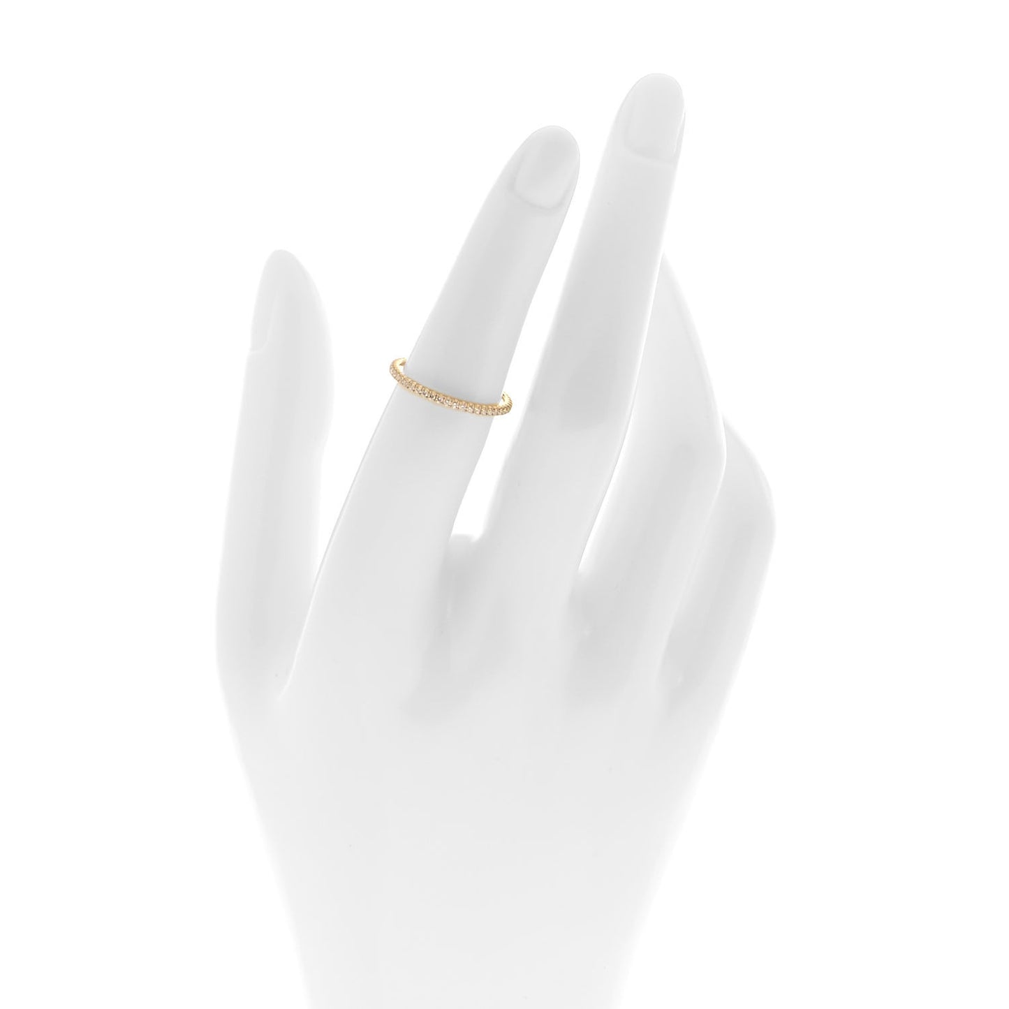 18K Yellow Gold Diamond 2mm Etincelle de Cartier Wedding Band Ring 52 6