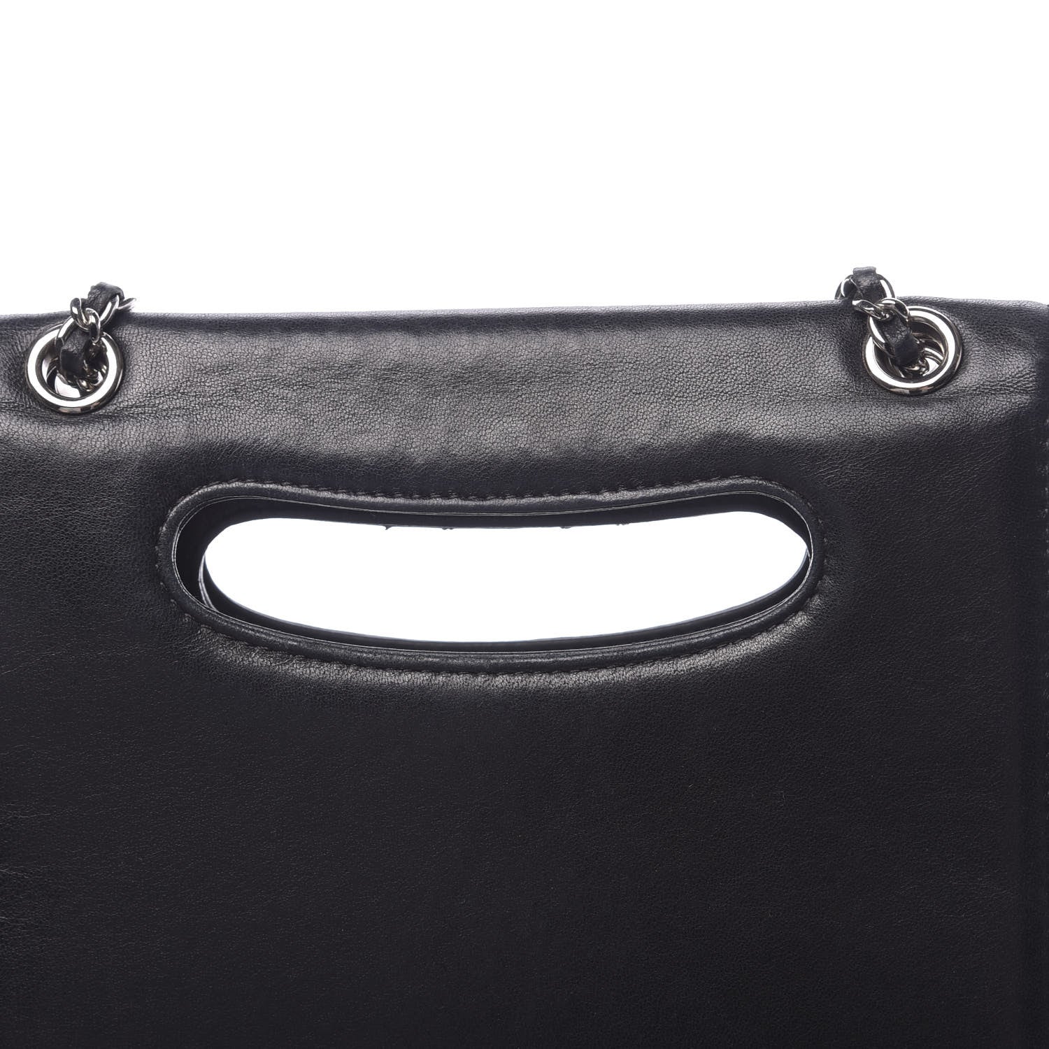 Chanel Lambskin Top Handle Logo Flap Black 9 of 18