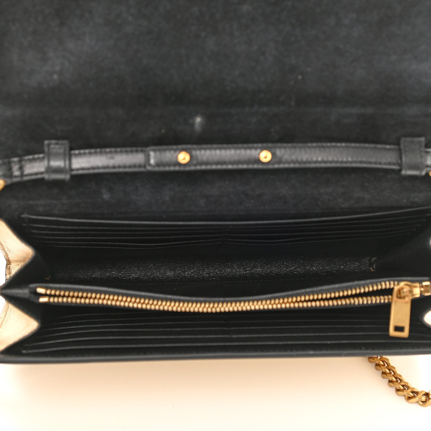 Metallic Calfskin Medium Classic Monogram Kate Satchel Gold