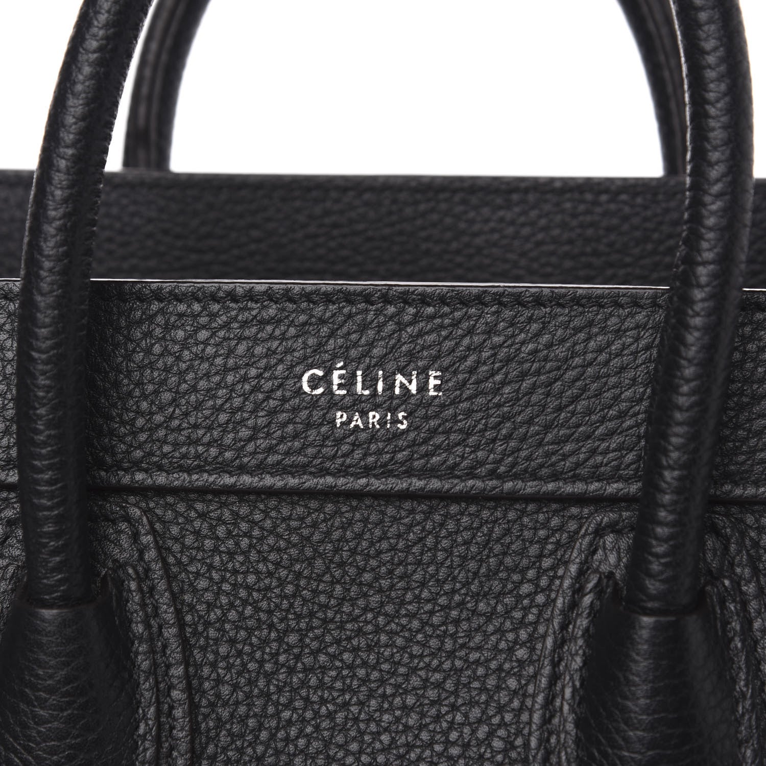 Celine Drummed Calfskin Nano Luggage Black 10 of 10