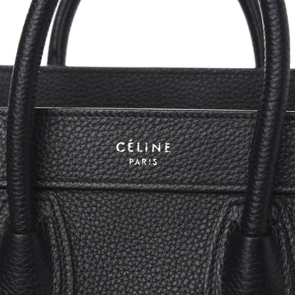 Celine Drummed Calfskin Nano Luggage Black 10 of 10