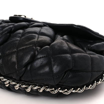 Chanel Washed Lambskin Quilted Chain Around Flap Black 9 of 10