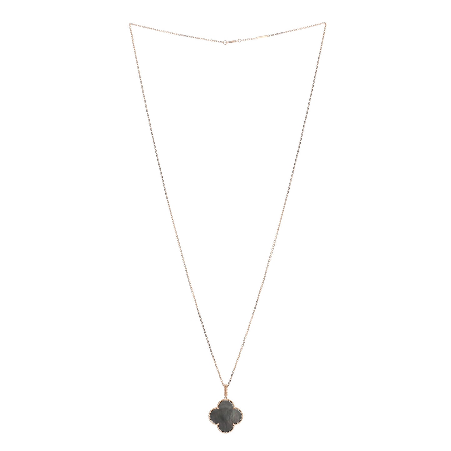 18K Rose Gold Gray Mother of Pearl Magic Alhambra Long Necklace