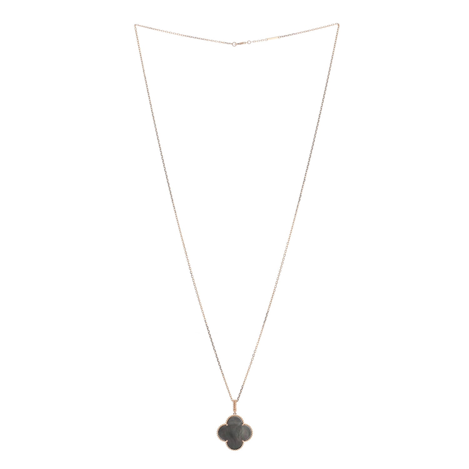 Van Cleef & Arpels 18K Rose Gold Gray Mother of Pearl Magic Alhambra Long Necklace 2 of 4