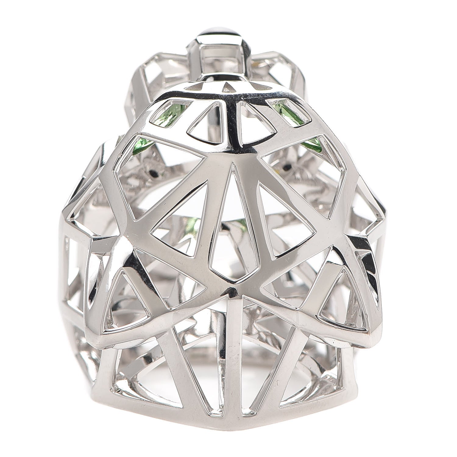 Cartier 18K White Gold Tsavorite Onyx Panthère De Cartier Ring 60 9 4 of 6