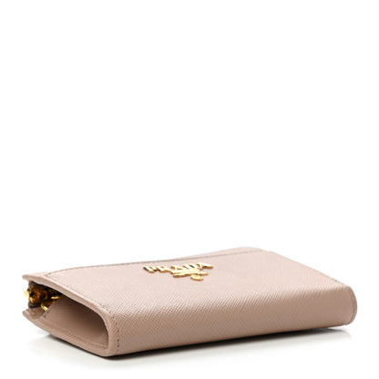 Prada Saffiano Metal Zip Around Keychain Cipria 4 of 7