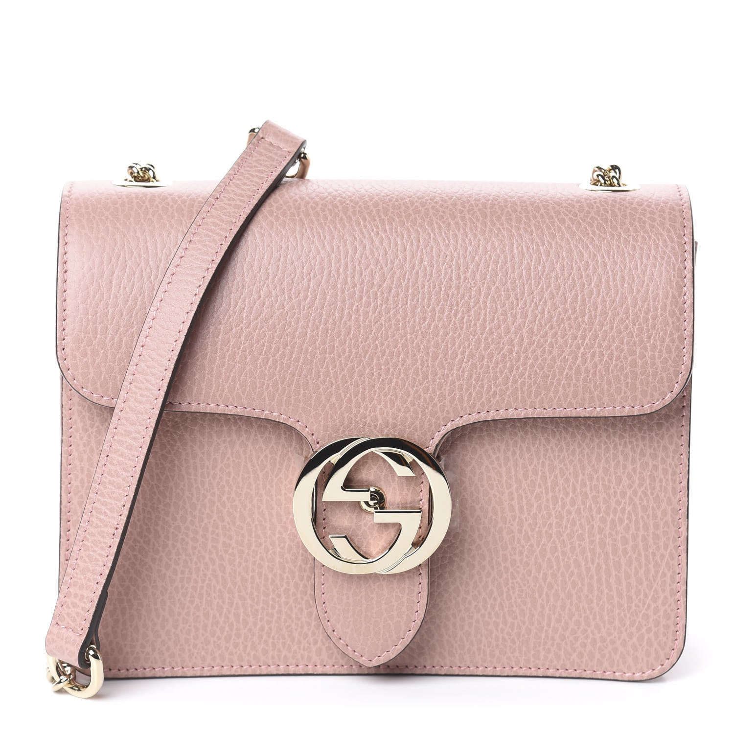 Gucci Dollar Calfskin Small Interlocking G Shoulder Bag Soft Pink 1 of 8