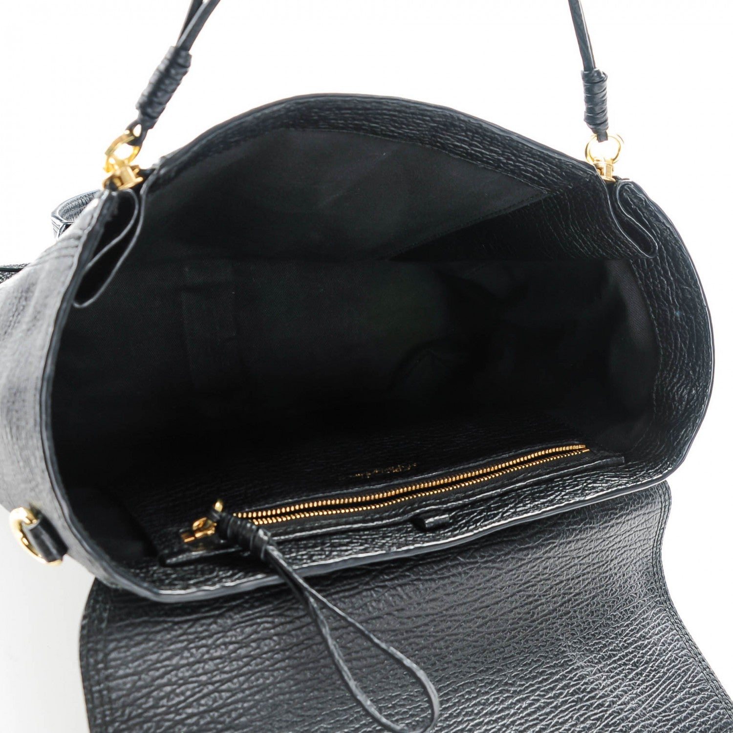 3.1 Phillip Lim 3.1 Textured Calfskin Medium Pashli Satchel Black 5 of 8