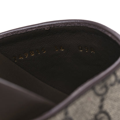 Gucci GG Supreme Monogram Miro Soft Calfskin Womens Horsebit Slippers 36 Beige Ebony New Acero 10 of 11