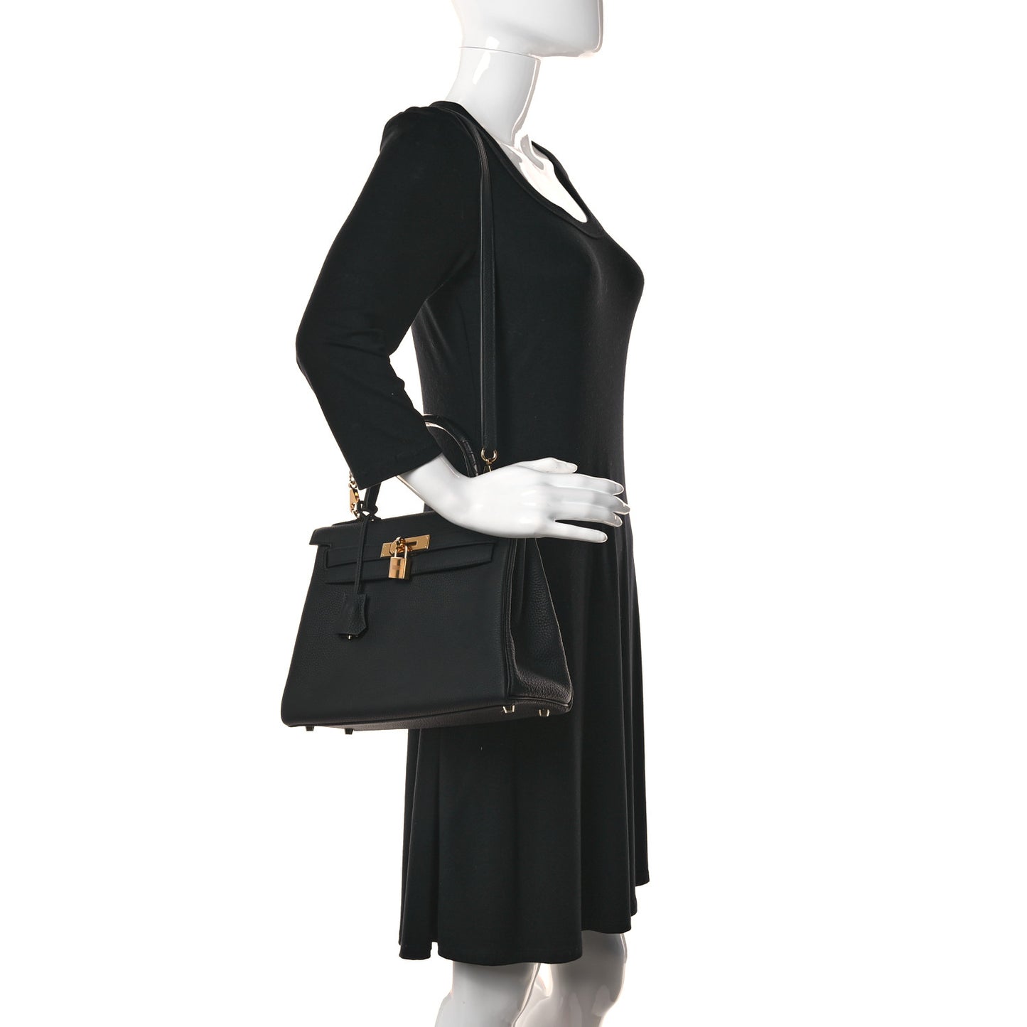 Togo Matte Alligator Kelly Retourne Touch 28 Black