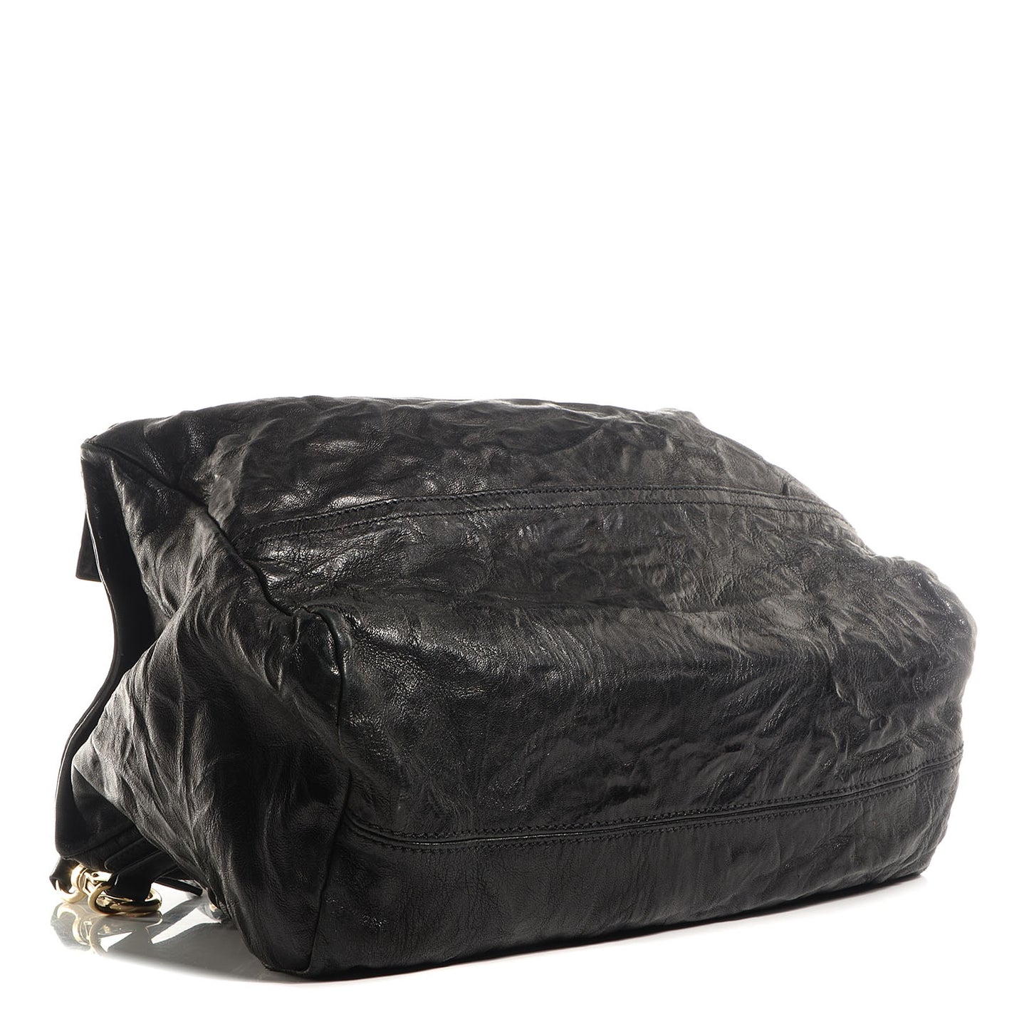 Tumbled Sheepskin Large Pandora Bag Black