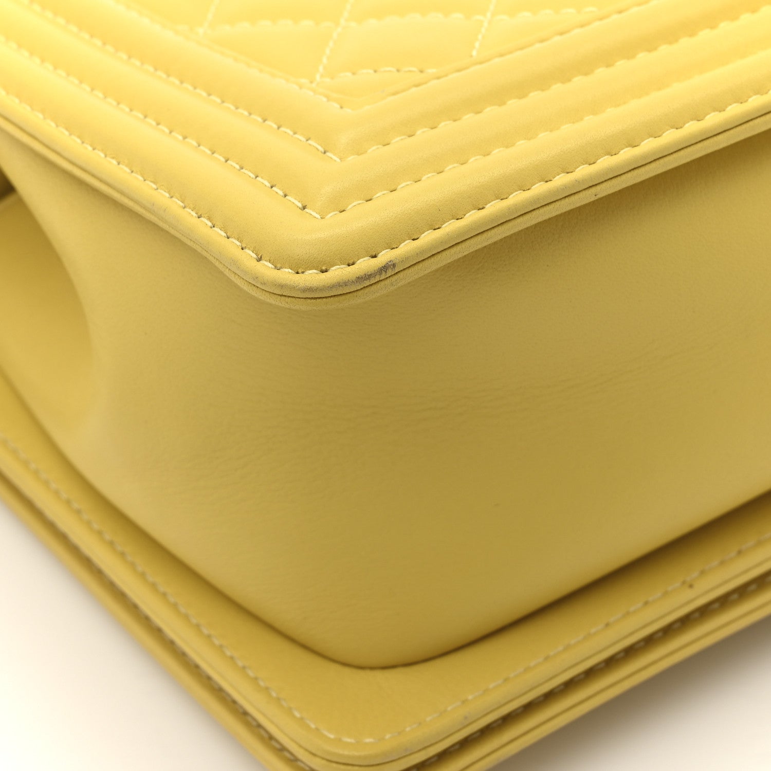 Chanel Calfskin Quilted Medium Boy Flap Yellow 11 of 14