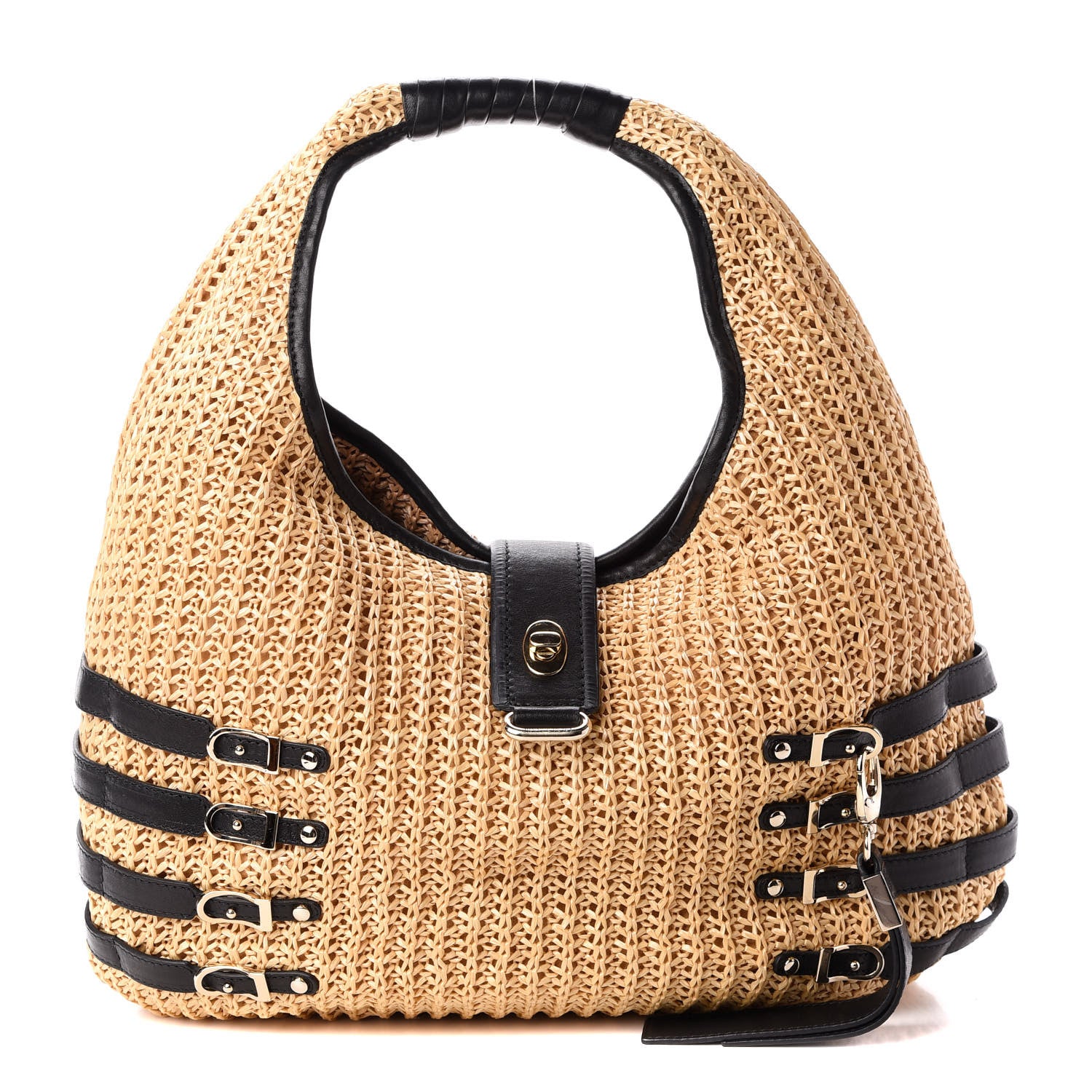 Jimmy Choo Woven Raffia Bali Hobo Taupe 1 of 9