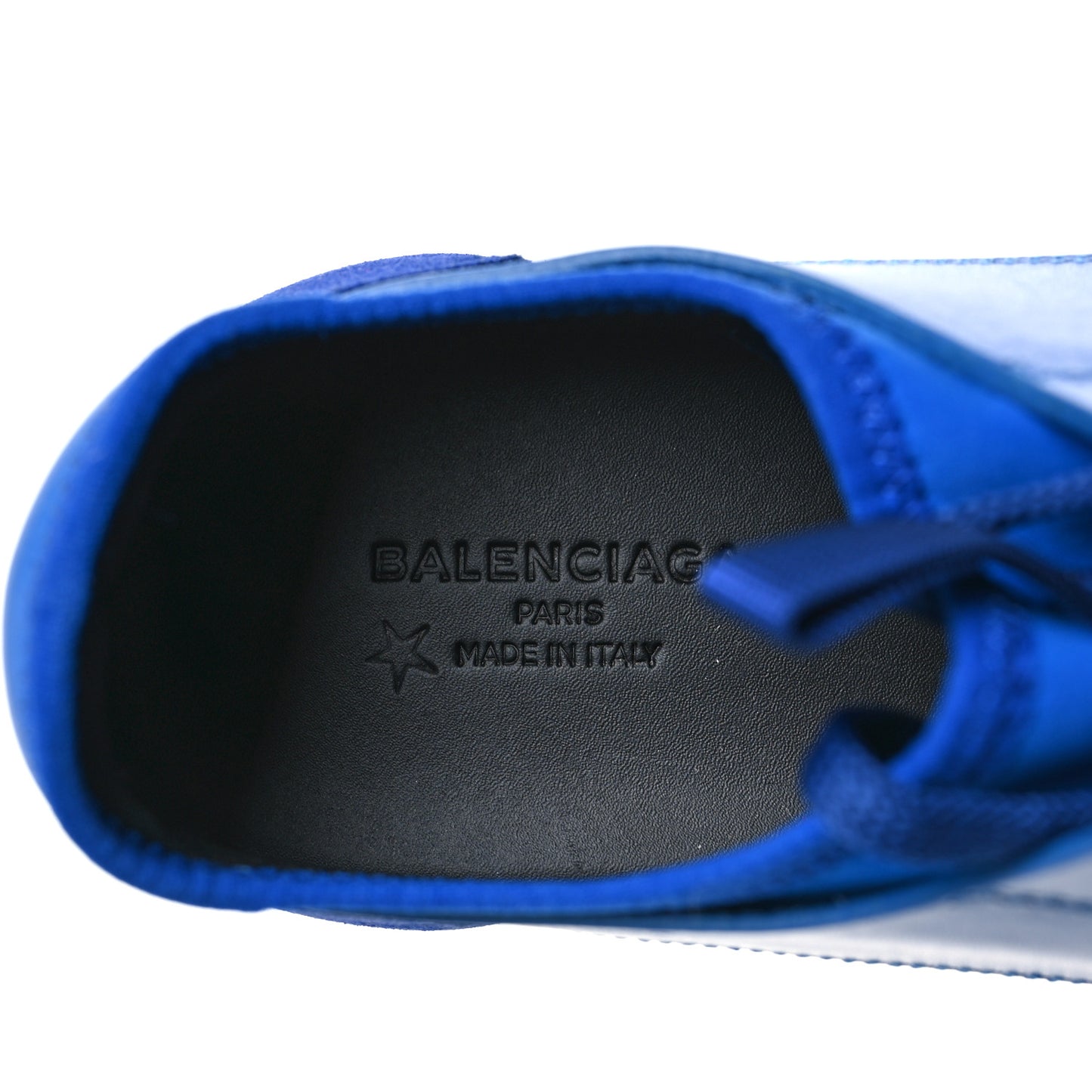 Mesh Calfskin Neoprene Suede Mens Race Runner Sneakers 40 Bleu