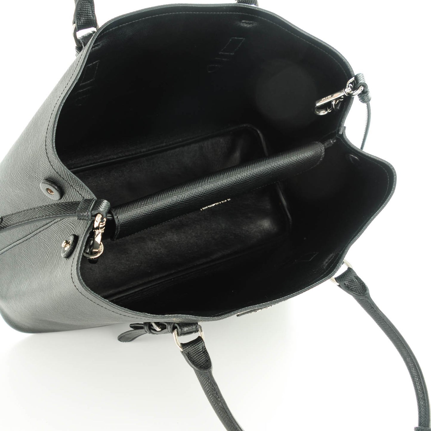 Saffiano Cuir Double Handle Tote Black
