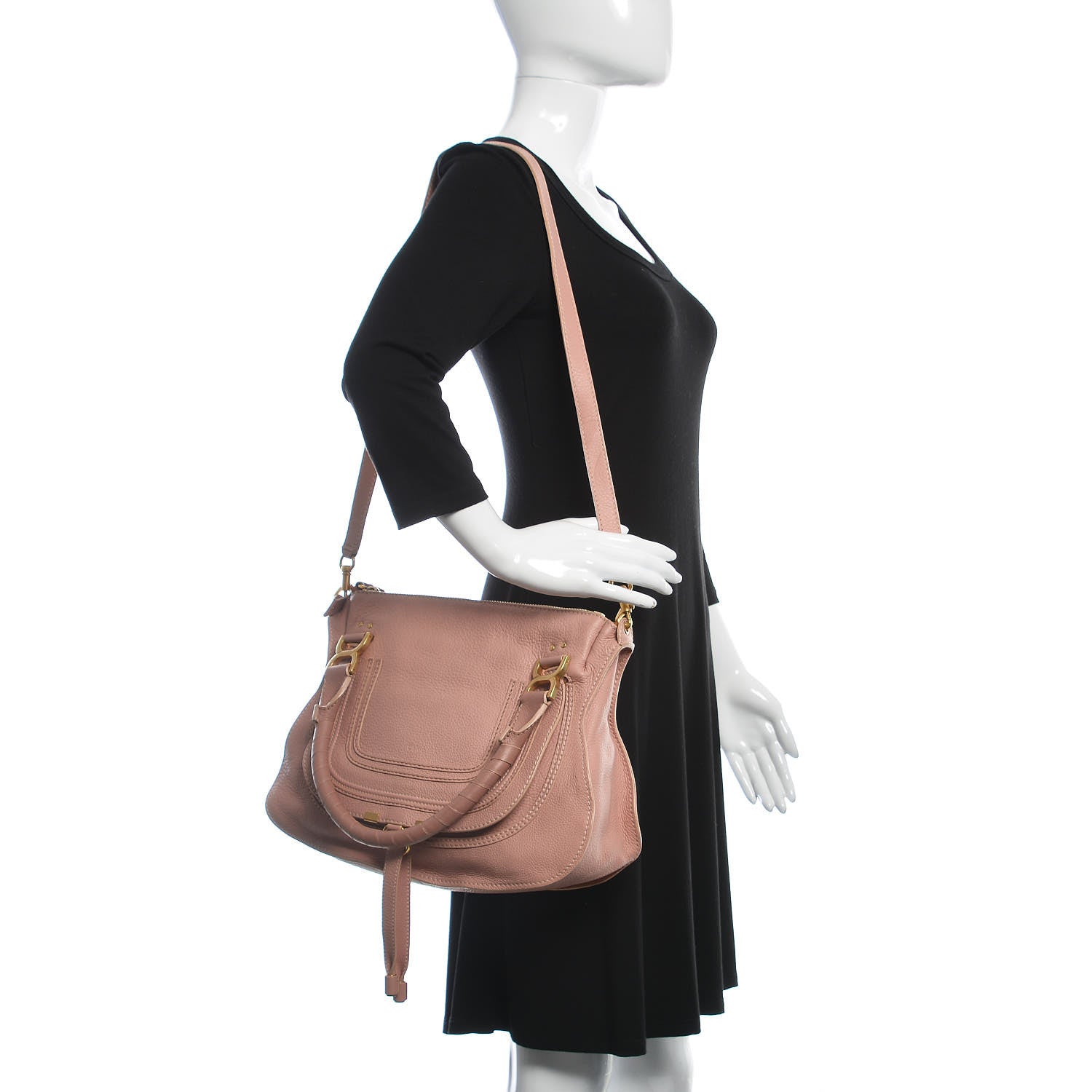 Chloe Calfskin Medium Marcie Satchel Anemone Pink 2 of 18