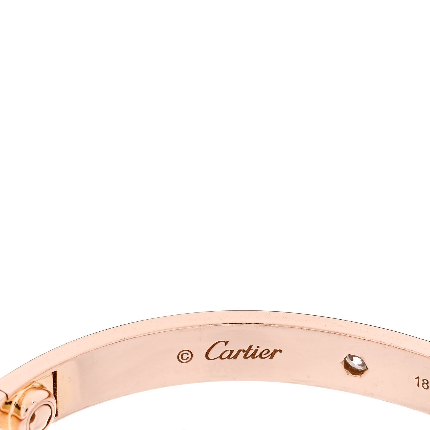 Cartier 18K Pink Gold 4 Diamond LOVE Bracelet 18 4 of 7