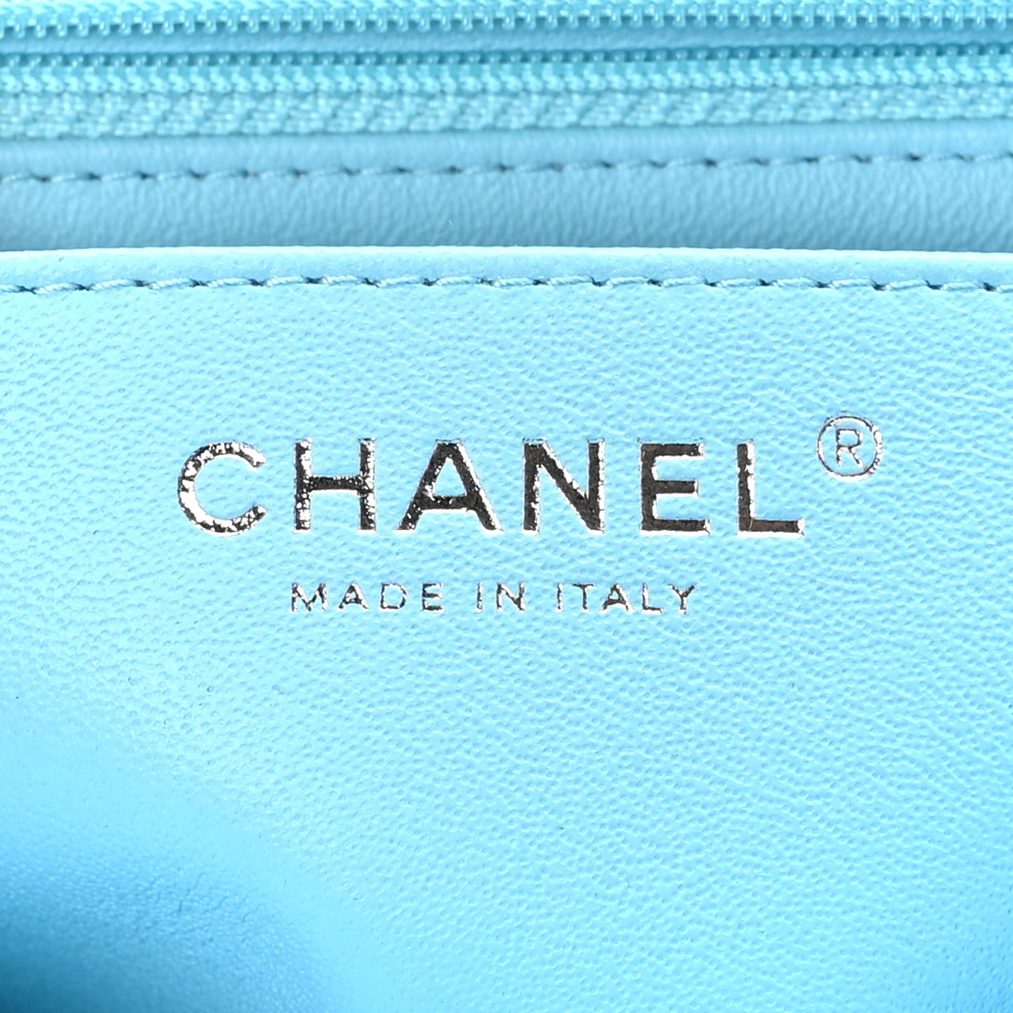 Lambskin Quilted Mini Rectangular Flap Neon Blue