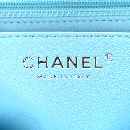 Chanel Lambskin Quilted Mini Rectangular Flap Neon Blue 7 of 11