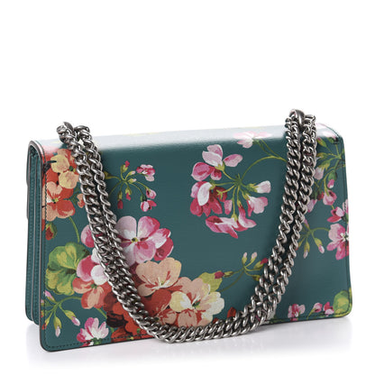 Gucci Calfskin Blooms Print Small Dionysus Shoulder Bag Bright Emerald Multicolor 2 of 9