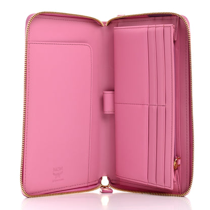 MCM Visetos Zip Around Wallet Pink 5 of 8
