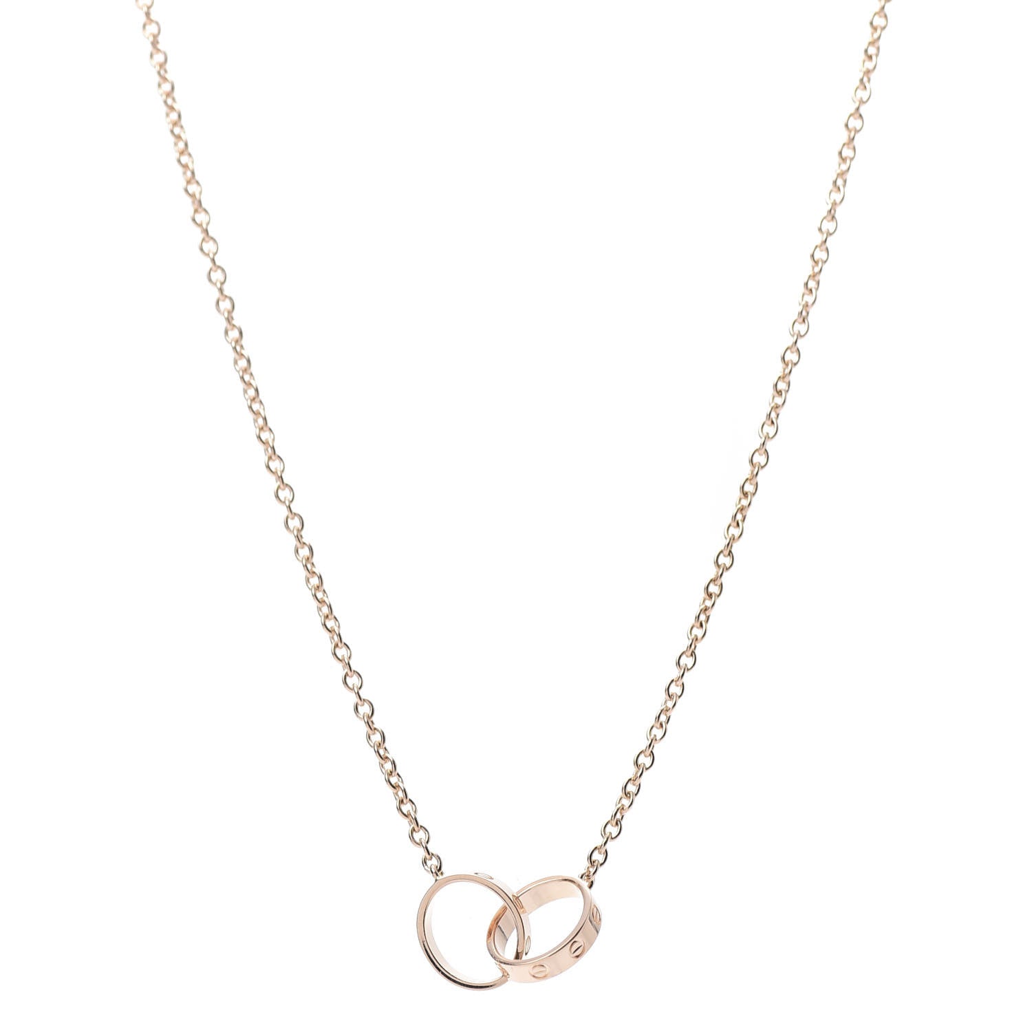 Cartier 18K Pink Gold Interlocking LOVE Necklace 1 of 6
