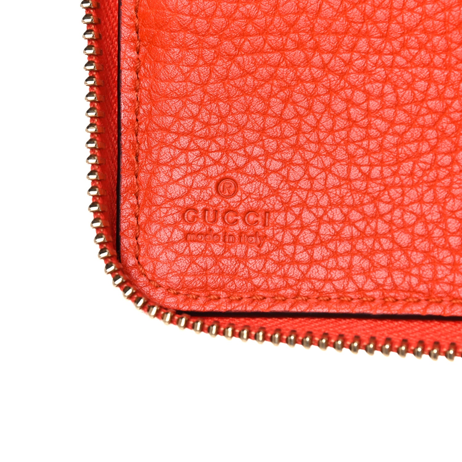 Gucci Pebbled Calfskin Soho Zip Around Wallet Sun Orange 7 of 11