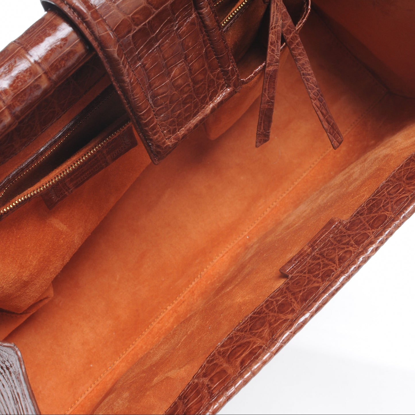 Crocodile Frame Bag Cognac