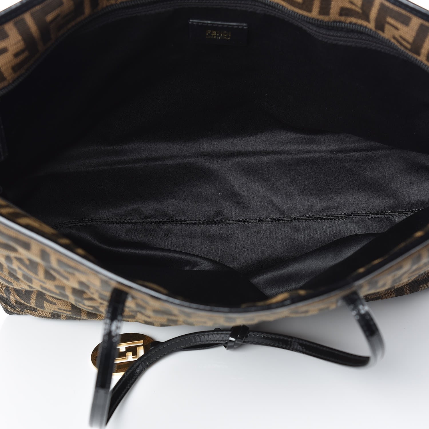 Fendi Zucca Quilted Medium Roll Tote Tobacco Black 8 of 10