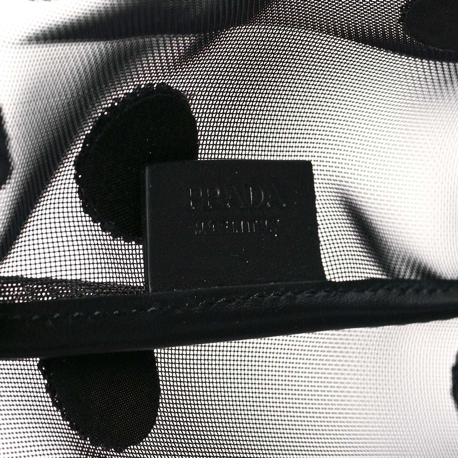 Prada Mesh Sequin Polka-Dot Small Tote Bag Black 7 of 11