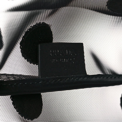 Prada Mesh Sequin Polka-Dot Small Tote Bag Black 7 of 11