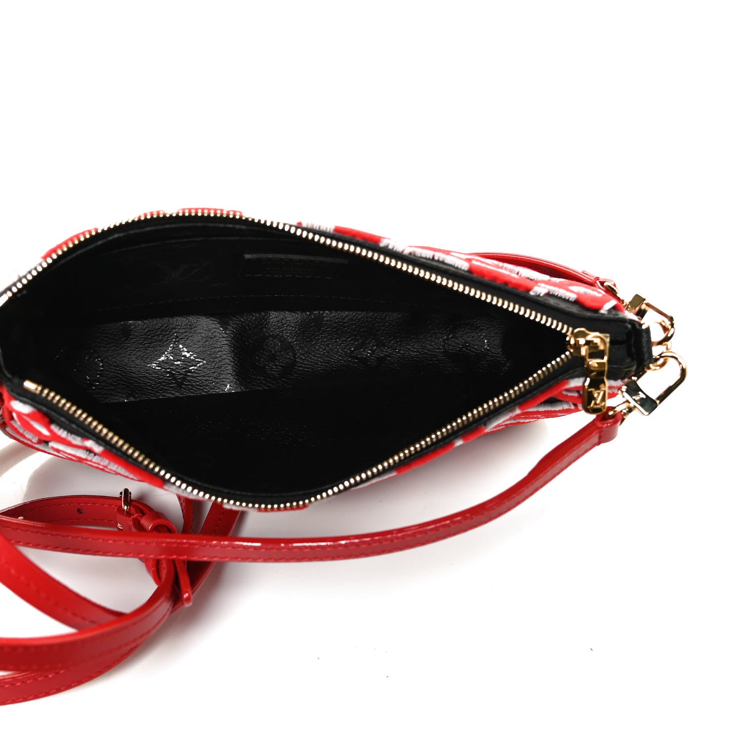 Louis Vuitton X UF Tufted Monogram Pochette Accessories Black Red 5 of 13