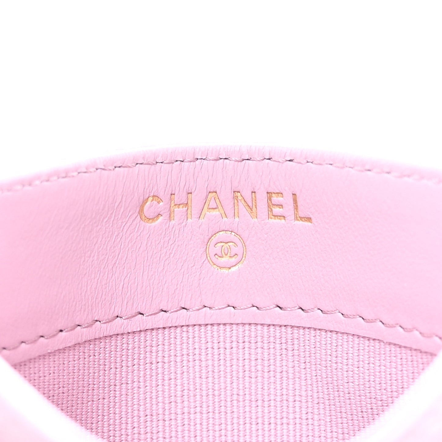 Caviar Quilted Card Holder Light Pink