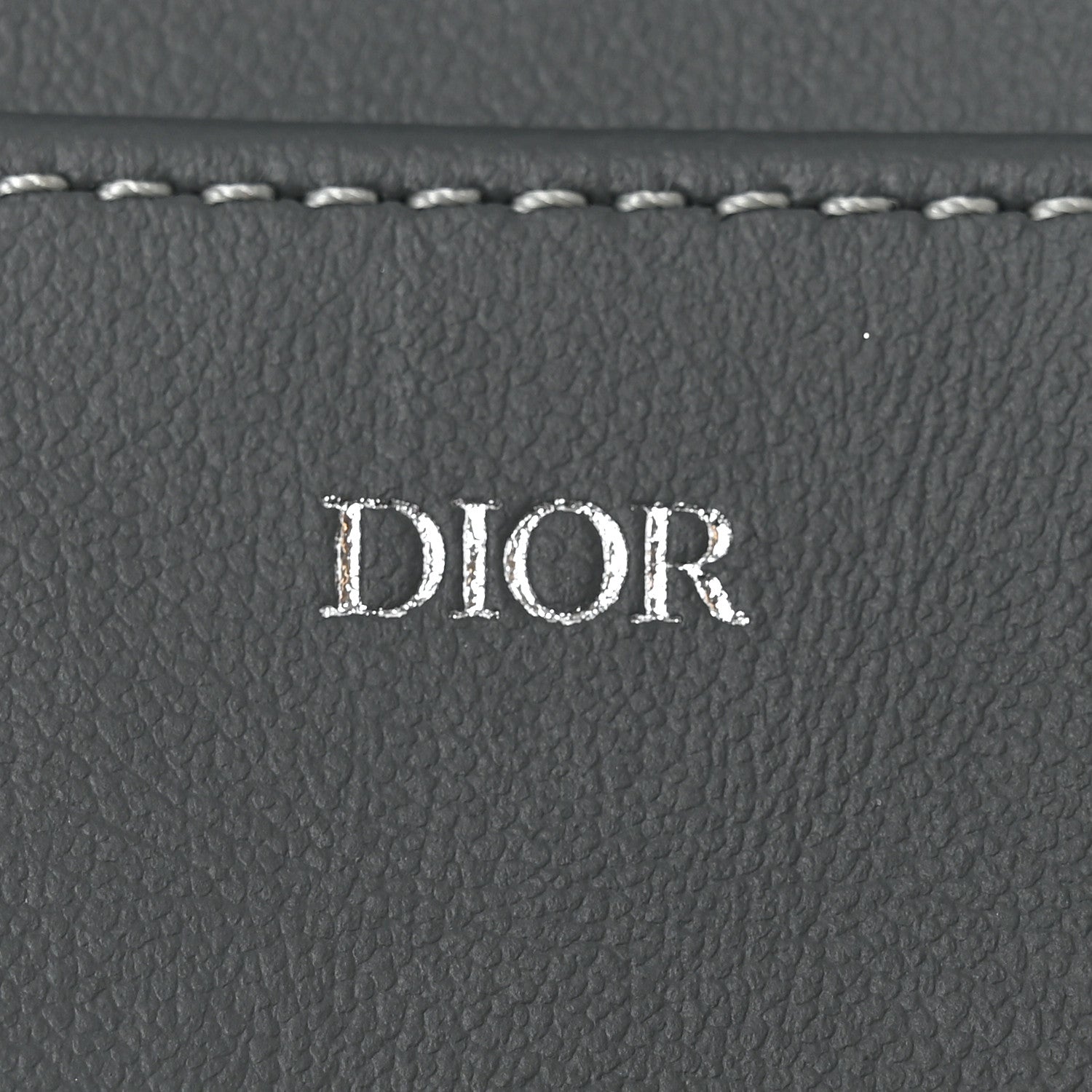 Christian Dior Grained Calfskin CD Icon Wallet Grey 6 of 7